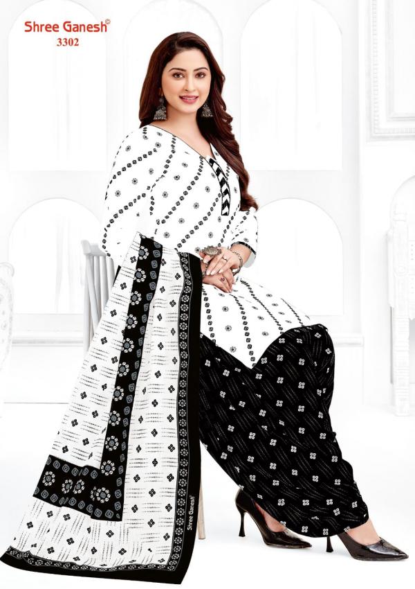 Shree Ganesh Colours Special White & Black Vol-3 – Dress Material